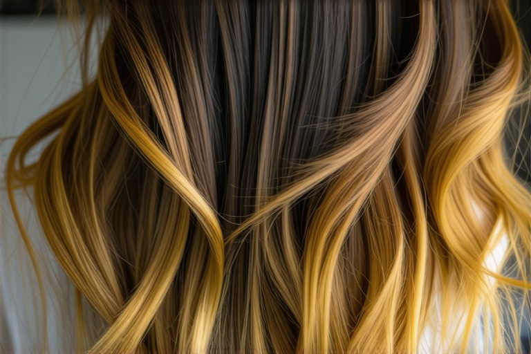 Balayage hair coloring example