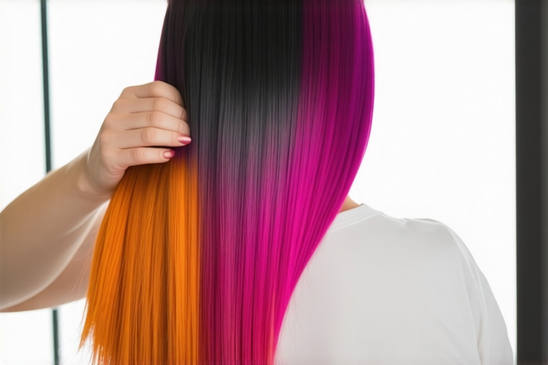 Salon stylist applying hair color