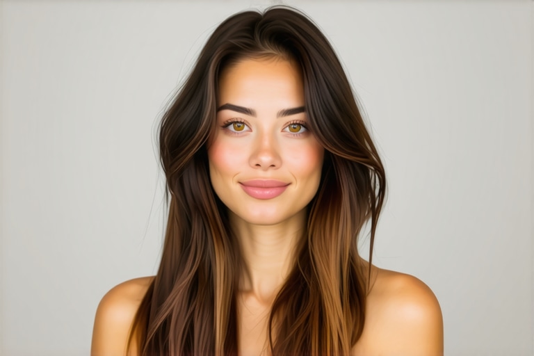 Highlights on brunette hair