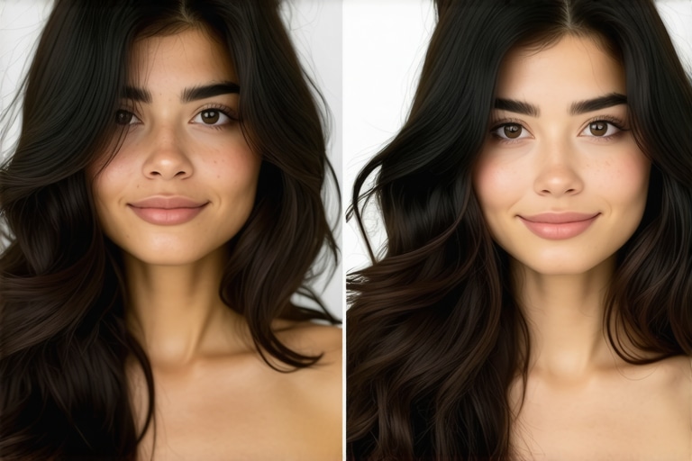 Root touch-up before and after